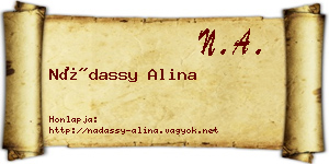 Nádassy Alina névjegykártya